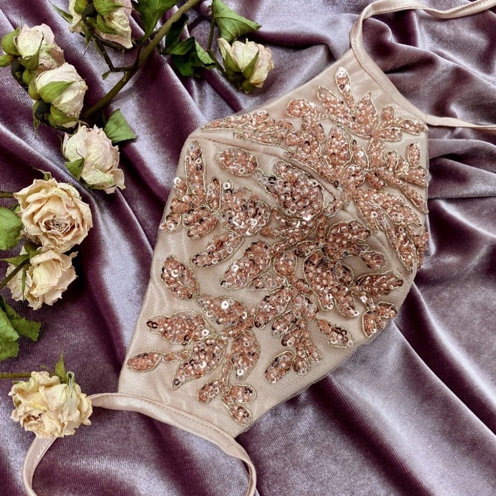 3 Piece Pack-Beaded Floral Fashion Mask CDMK01R_2